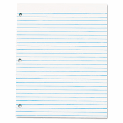 TOP7526 Three-Hole Punched Pad, Wide Rule, 8-1/2 x 11, White, 50-Sheet Pads/Pack, Dz. By TOPS BUSINESS FORMS
