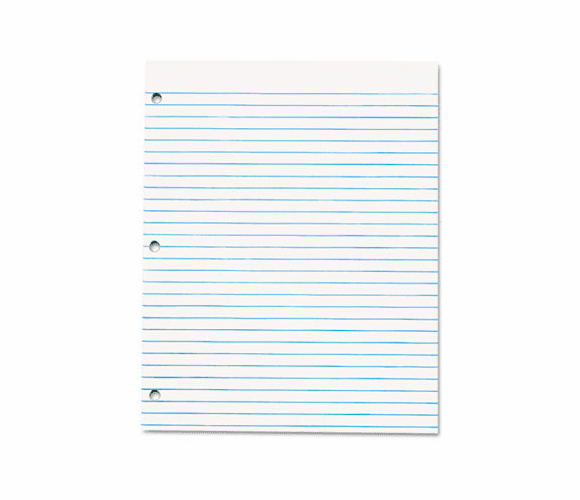 TOP7526 Three-Hole Punched Pad, Wide Rule, 8-1/2 x 11, White, 50-Sheet Pads/Pack, Dz. By TOPS BUSINESS FORMS