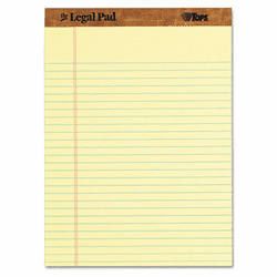 TOP75320 The Legal Pad Ruled Perforated Pads, 8 1/2 x 11 3/4, Canary, 50 Sheets/Pad By TOPS BUSINESS FORMS