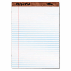 TOP7533 The Legal Pad Legal Rule Perforated Pads, Letter Size, White, 50 Sht Pads, 12/Pk By TOPS BUSINESS FORMS