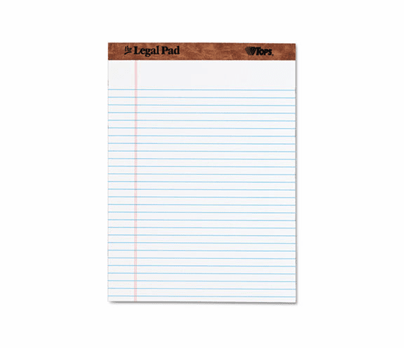 TOP75330 The Legal Pad Ruled Perforated Pads, 8 1/2 x 11 3/4, White, 50 Sheets/Pad By TOPS BUSINESS FORMS