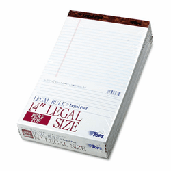 TOP7573 The Legal Pad Legal Rule Perforated Pads, 8-1/2 x 14, White, 50 Sht Pads, 12/Pk By TOPS BUSINESS FORMS