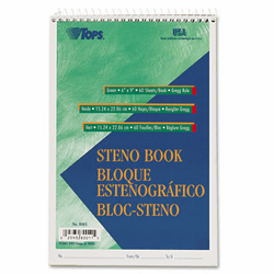 TOP8001 Gregg Steno Books, 6 x 9, Green Tint, 60-Sheet Pad By TOPS BUSINESS FORMS
