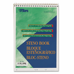 TOP8021 Gregg Steno Books, 6 x 9, Green Tint, 80-Sheet Pad By TOPS BUSINESS FORMS