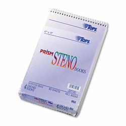 TOP80264 Spiral Steno Notebook, Gregg Rule, 6 x 9, Orchid, 4 80-Sheet Pads/Pack By TOPS BUSINESS FORMS