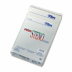 TOP80274 Spiral Steno Notebook, Gregg Rule, 6 x 9, Gray, 4 80-Sheet Pads/Pack By TOPS BUSINESS FORMS