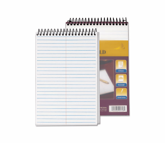 TOP99708 Docket Gold Spiral Steno Book, Gregg Rule, 6 x 9, White, 100 Sheets/Pad By TOPS BUSINESS FORMS