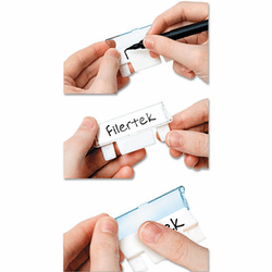 TPGFT1125 Hanging File Tabs, 2 1/4" wide, Clear/White, 25/PK By THE PENCIL GRIP