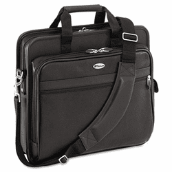 TRGTLE300 Laptop Case, Leather, 15 x 5-3/8 x 13-1/2, Black By TARGUS