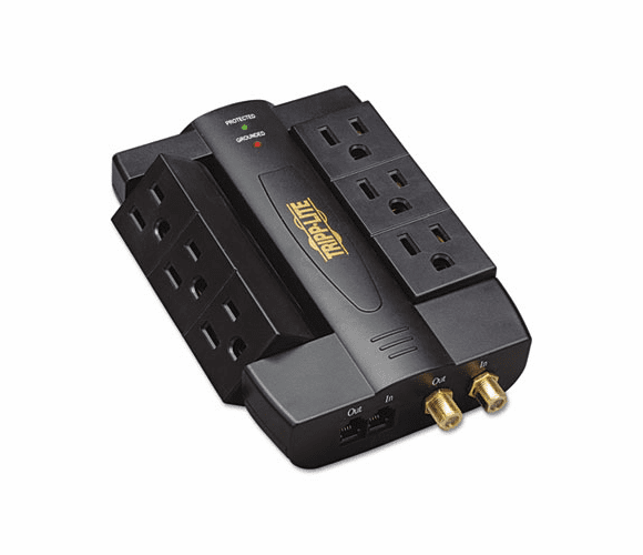 TRPHTSWIVEL6 HTSWIVEL6 Direct Plug-In Surge RJ11, Coax, 6 Rotatable Outlets, 1500 Joules By TRIPPLITE