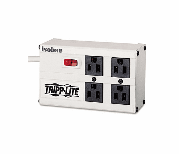 TRPISOBAR4 ISOBAR4 Isobar Surge Suppressor, Metal, 4 Outlet, 6ft Cord, 3330 Joules By TRIPPLITE