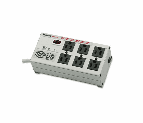 TRPISOTEL6ULTRA ISOTEL6ULTRA Isobar Surge Suppressor Metal RJ11, 6 Outlet, 6ft Cord, 3330 Joules By TRIPPLITE