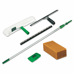 UNGPWK00 Pro Window Cleaning Kit w/8-ft. Pole, Scrubber, Squeegee, Scraper, Sponge By UNGER