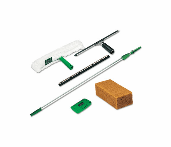 UNGPWK00 Pro Window Cleaning Kit w/8-ft. Pole, Scrubber, Squeegee, Scraper, Sponge By UNGER