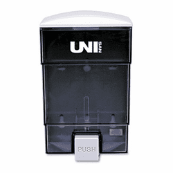 UNS03019 Deluxe Plastic Liquid Soap Dispenser, 50 oz, 4-3/4w x 4-1/4d x 7-1/2h, Black By UNISAN