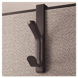 UNV08607 Recycled Cubicle Double Coat Hook, Plastic, Charcoal By UNIVERSAL OFFICE PRODUCTS
