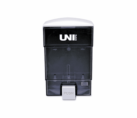 UNS03019 Deluxe Plastic Liquid Soap Dispenser, 50 oz, 4-3/4w x 4-1/4d x 7-1/2h, Black By UNISAN