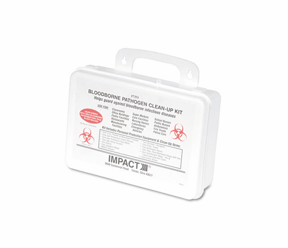 UNS03082 Bloodborne Pathogen Clean-Up Kit in Plastic Case, Wall-Mountable By UNISAN