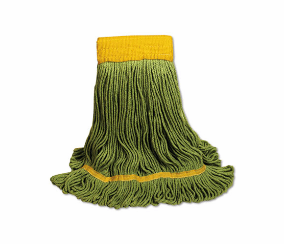 UNS1200L EcoMop Looped-End Mop Head, Recycled Fibers, Large Size, Green By UNISAN