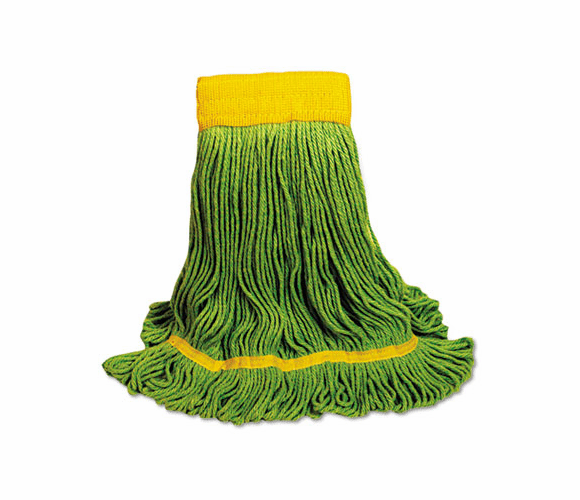 UNS1200M EcoMop Looped-End Mop Head, Recycled Fibers, Medium Size, Green By UNISAN