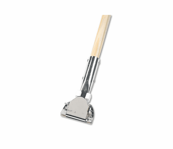 UNS1490 Clip-On Dust Mop Handle, Lacquered Wood, Swivel Head, 1" Dia. x 60in Long By UNISAN