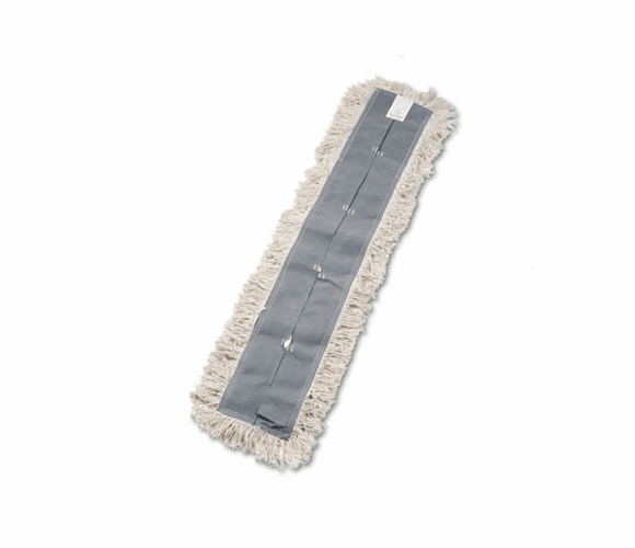UNS1636 Disposable Dust Mop Head w/Sewn Center Fringe, Cotton/Synthetic, 36w x 5d, White By UNISAN
