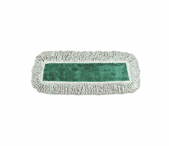 UNS18DRY Microfiber Dry Mop, Nylon Backing, Green Fringe, 20" By UNISAN