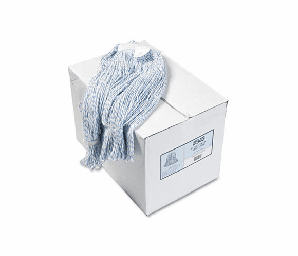 UNS543CT Four-Ply Floor Finish Looped-End Mop Heads, Large Size, White, 12/Carton By UNISAN