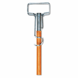 UNS609 Spring Grip Metal Head Mop Handle for Most Mop Heads, 60 Wood Handle By UNISAN