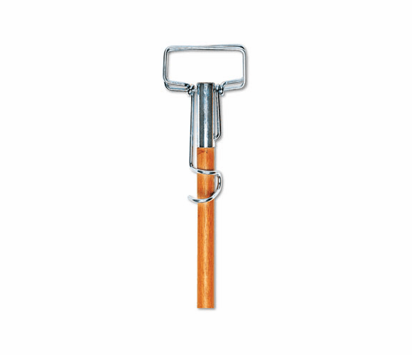 UNS609 Spring Grip Metal Head Mop Handle for Most Mop Heads, 60 Wood Handle By UNISAN