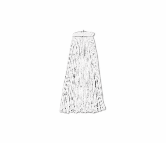 UNS716R Cut-End Lie-Flat Wet Mop Head, Rayon, 16-oz., White By UNISAN