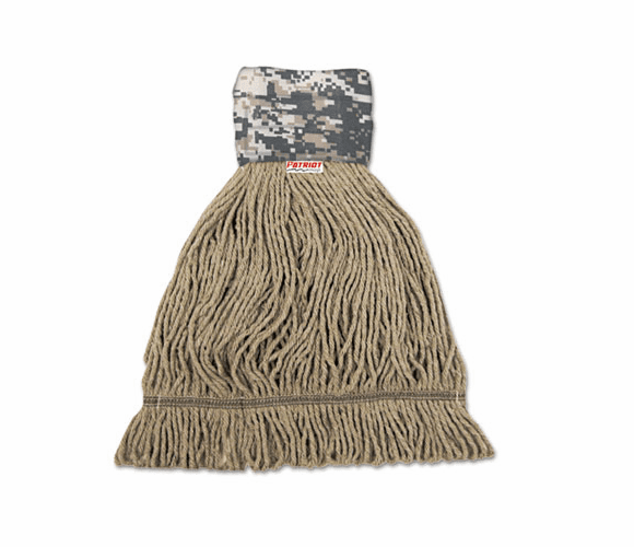 UNS8200M Patriot Looped End Wide Band Mop Head, Medium, Green/Brown, 12/Carton By UNISAN