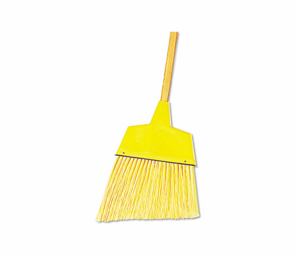 UNS932A Angler Broom, Plastic Bristles, 42" Wood Handle, Yellow By UNISAN