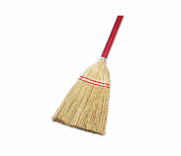 UNS951T Lobby/Toy Broom, Corn Fiber Bristles, 39" Wood Handle, Red/Yellow By UNISAN