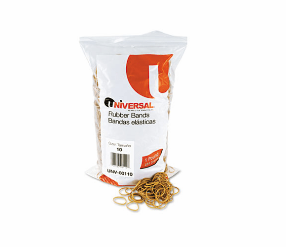 UNV00110 Rubber Bands, Size 10, 1-1/4 x 1/16, 3400 Bands/1lb Pack By UNIVERSAL OFFICE PRODUCTS