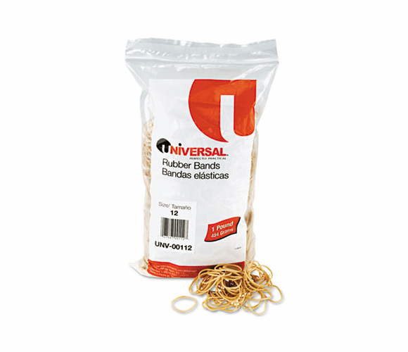 UNV00112 Rubber Bands, Size 12, 1-3/4 x 1/16, 2500 Bands/1lb Pack By UNIVERSAL OFFICE PRODUCTS