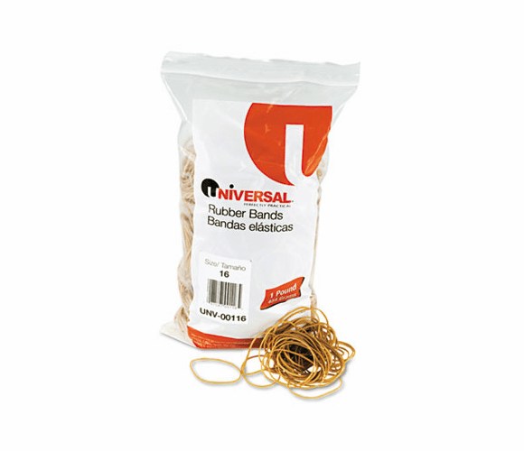 UNV00116 Rubber Bands, Size 16, 2-1/2 x 1/16, 1900 Bands/1lb Pack By UNIVERSAL OFFICE PRODUCTS