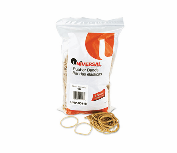 UNV00118 Rubber Bands, Size 18, 3 x 1/16, 1600 Bands/1lb Pack By UNIVERSAL OFFICE PRODUCTS