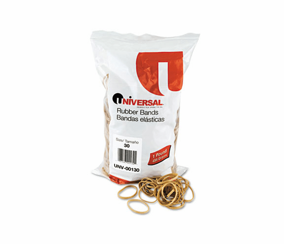 UNV00130 Rubber Bands, Size 30, 2 x 1/8, 1100 Bands/1lb Pack By UNIVERSAL OFFICE PRODUCTS
