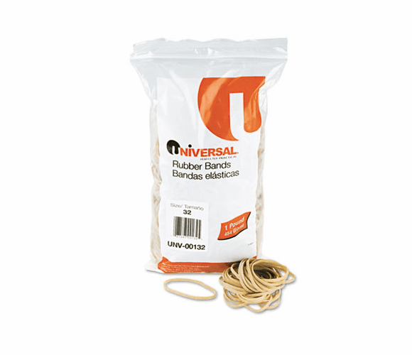 UNV00132 Rubber Bands, Size 32, 3 x 1/8, 820 Bands/1lb Pack By UNIVERSAL OFFICE PRODUCTS