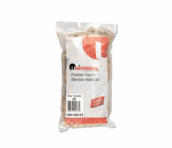 UNV00133 Rubber Bands, Size 33, 3-1/2 x 1/8, 640 Bands/1lb Pack By UNIVERSAL OFFICE PRODUCTS