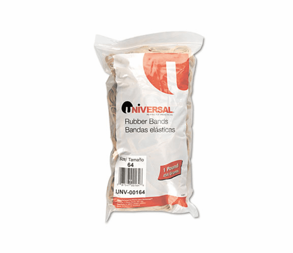 UNV00164 Rubber Bands, Size 64, 3-1.2 x 1/4, 320 Bands/1lb Pack By UNIVERSAL OFFICE PRODUCTS