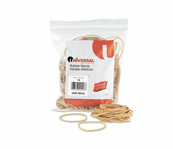 UNV00416 Rubber Bands, Size 16, 2-1/2 x 1/16, 475 Bands/1/4lb Pack By UNIVERSAL OFFICE PRODUCTS
