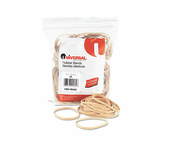 UNV00432 Rubber Bands, Size 32, 3 x 1/8, 205 Bands/1/4lb Pack By UNIVERSAL OFFICE PRODUCTS
