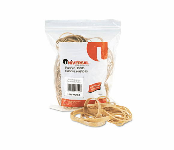 UNV00454 Rubber Bands, Size 54, Assorted Lengths, 1/4lb Pack By UNIVERSAL OFFICE PRODUCTS