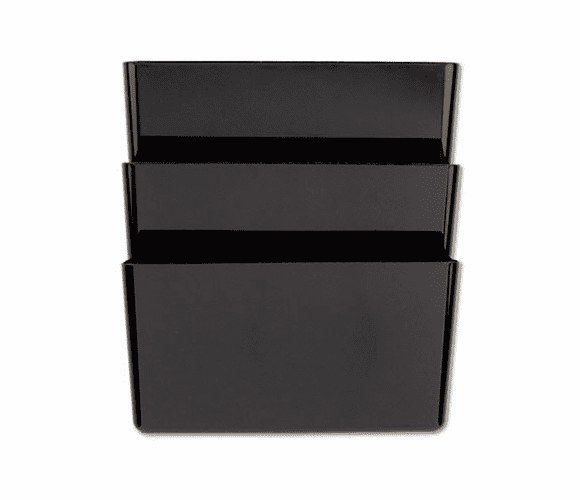 UNV08121 Recycled Wall File, Three Pocket, Plastic, Black By UNIVERSAL OFFICE PRODUCTS