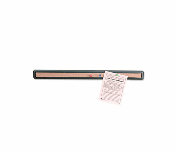 UNV08215 Recycled Cubicle Cork Bar, 18 7/8 x 1 5/8, Charcoal, with Five Push Pins By UNIVERSAL OFFICE PRODUCTS
