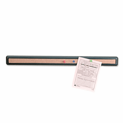 UNV08215 Recycled Cubicle Cork Bar, 18 7/8 x 1 5/8, Charcoal, with Five Push Pins By UNIVERSAL OFFICE PRODUCTS