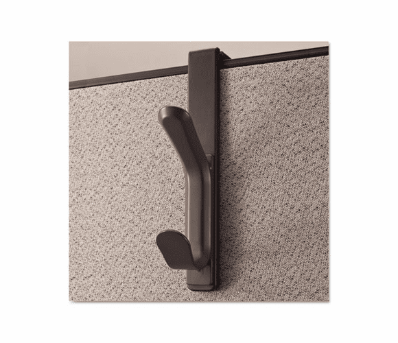 UNV08607 Recycled Cubicle Double Coat Hook, Plastic, Charcoal By UNIVERSAL OFFICE PRODUCTS