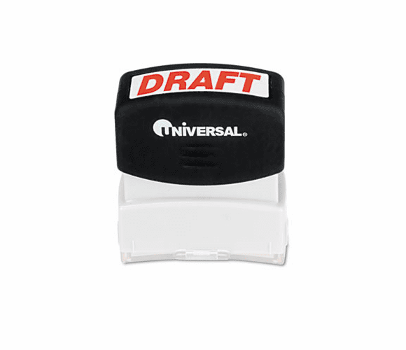 UNV10049 Message Stamp, DRAFT, Pre-Inked/Re-Inkable, Red By UNIVERSAL OFFICE PRODUCTS